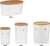 Kela panera con orificios de ventilación, panera de cerámica, SALENA, panera, blanco, 36,5 x 23,5 x 14 cm Cajas de almacenamiento de alimentos Naty Shop