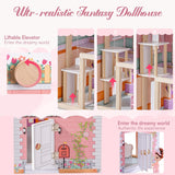 ROBUD Casa de muñecas de madera para niños, casa de muñecas, juguete de regalo para niñas y niños de 3, 4, 5 y 6 años