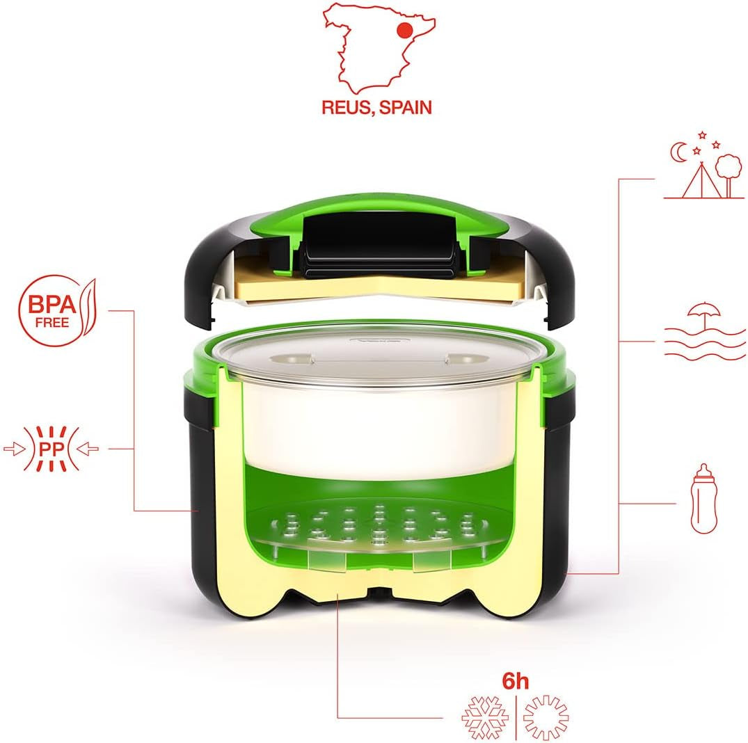 VALHERMFOOD25-03 Fiambrera Pro Term 2,5 l Color - Gris/Verde Cajas para guardar alimentos Naty Shop