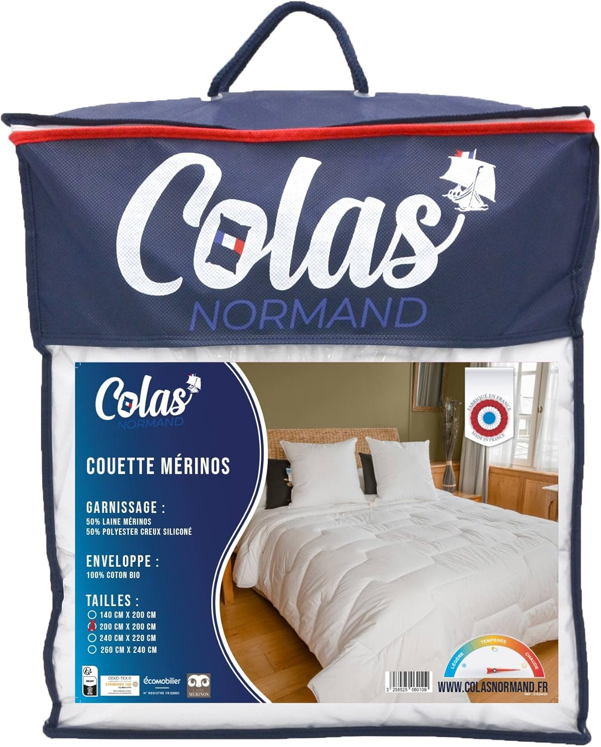COLAS NORMAND Edredón, 200 X 200 Cm, Algodón orgánico y Lana Merino, Cálido, Lavable a máquina a 30 °C Edredones y edredones Naty Shop Título predeterminado