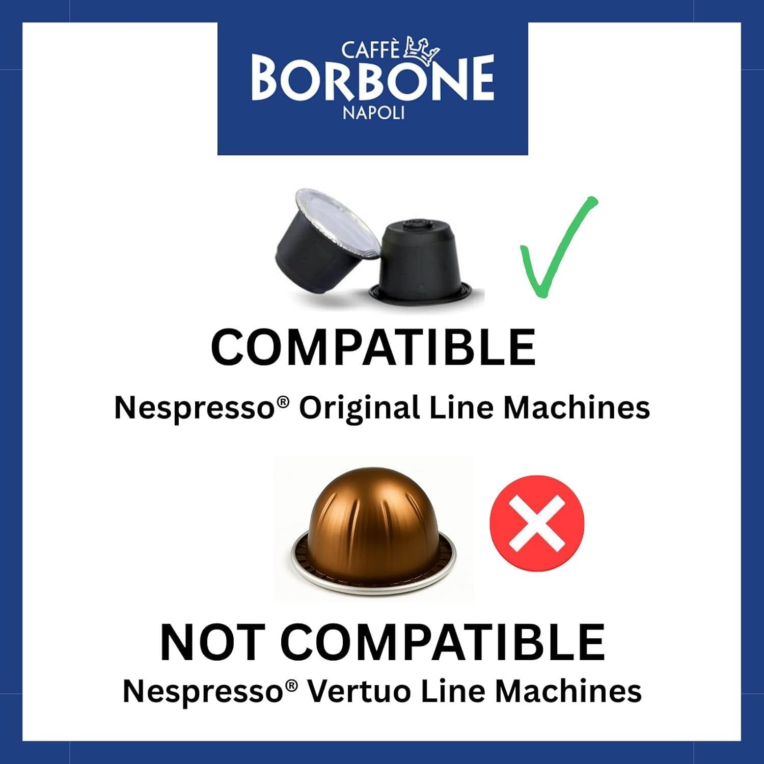 Caffè Borbone Respresso, Blue Kaffeemischung - 100 Cápsulas - Compatible con Nespresso®* Haushalts-Espressomaschinen