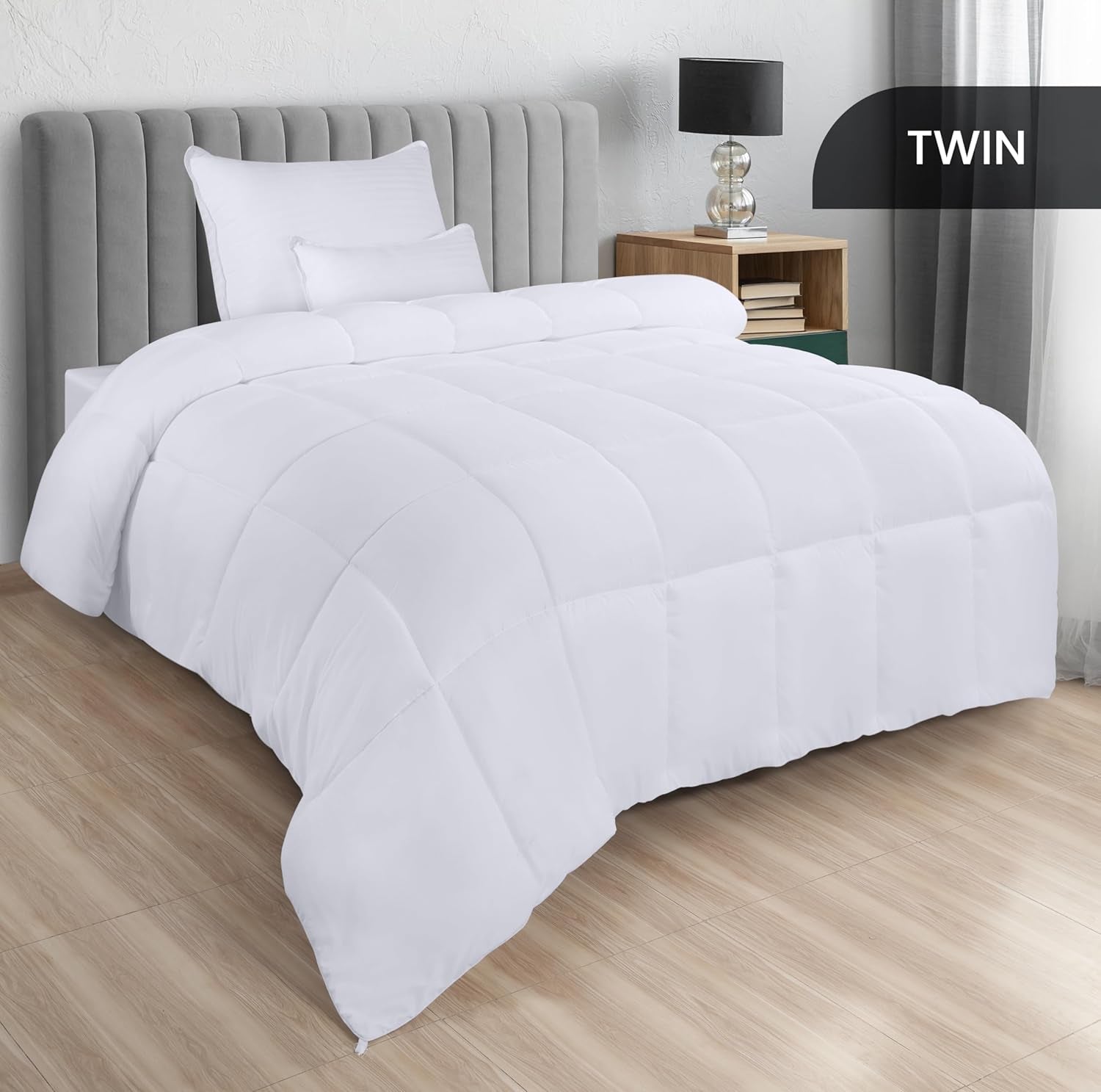 Utopia Bedding FBA_B01JPECQF8 Edredón de matrimonio, blanco, poliéster, twin Edredones y edredones Naty Shop