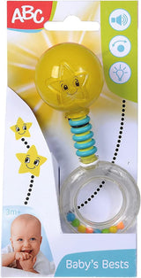Simba 104010060 - Sonajero con luz ABC, se ilumina al agitarlo, 14cm, juguete para bebé, sonajero para bebé, primer equipamiento, a partir de 3 meses, amarillo Jucarii Bebe Naty Shop Título predeterminado