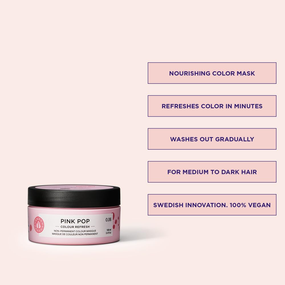 Maria Nila Color Refresh 300 ml: una bomba de color nutritiva que contiene pigmentos colorantes temporales que refrescan rápidamente el color del cabello. 100% vegano. Sin sulfatos y sin parabenos. Naty Tienda tinte para el cabello