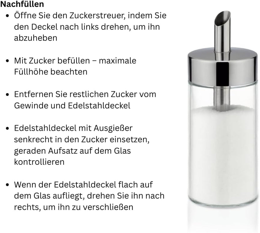 Tescoma Coctelera de Vidrio, Acero Inoxidable Cepillado, Ideal para Azúcar Blanco/Moreno, 225ml