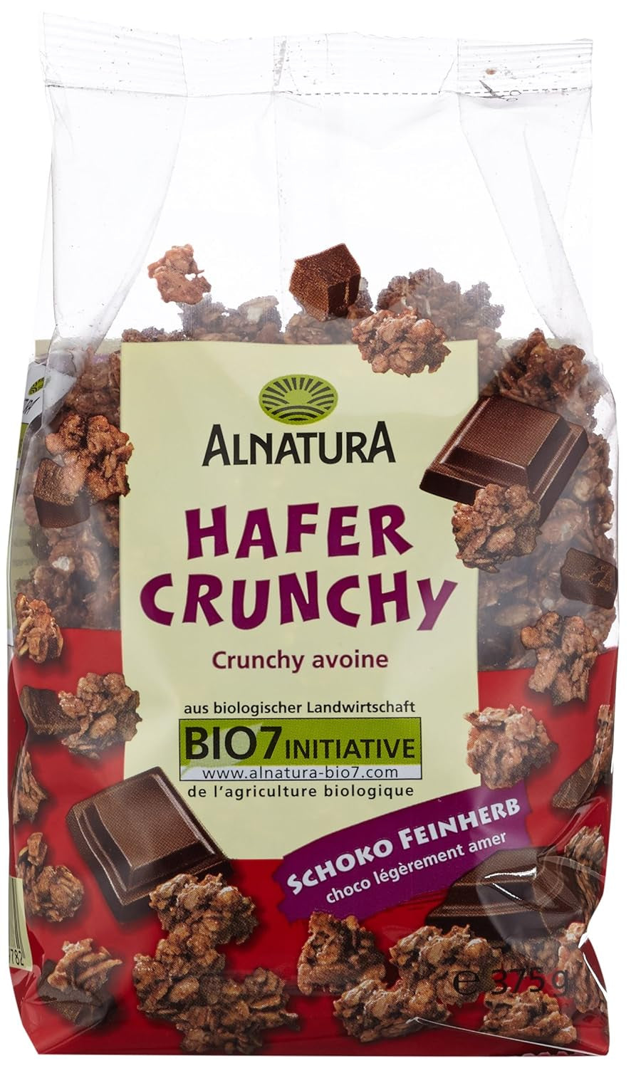 Tortitas de avena crujientes con chocolate ecológico, 375g