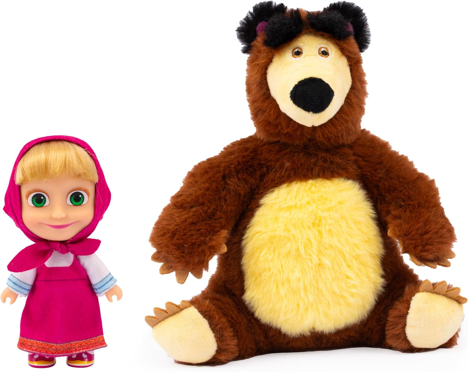 Masha y Michka Muñeca Masha de 12 cm y Peluche Bärka de 20 cm para niños a partir de 3 años MHA21