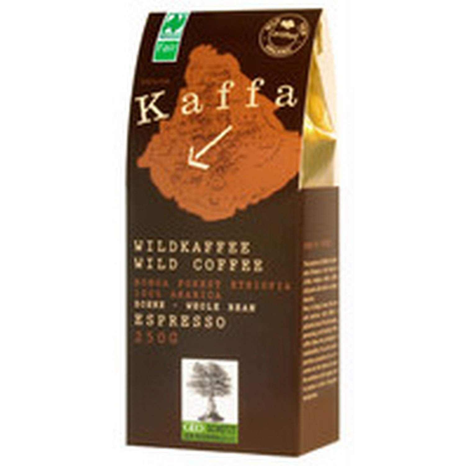 Espresso "Kaffa", granos de café silvestres enteros (250 g) - Ecológico