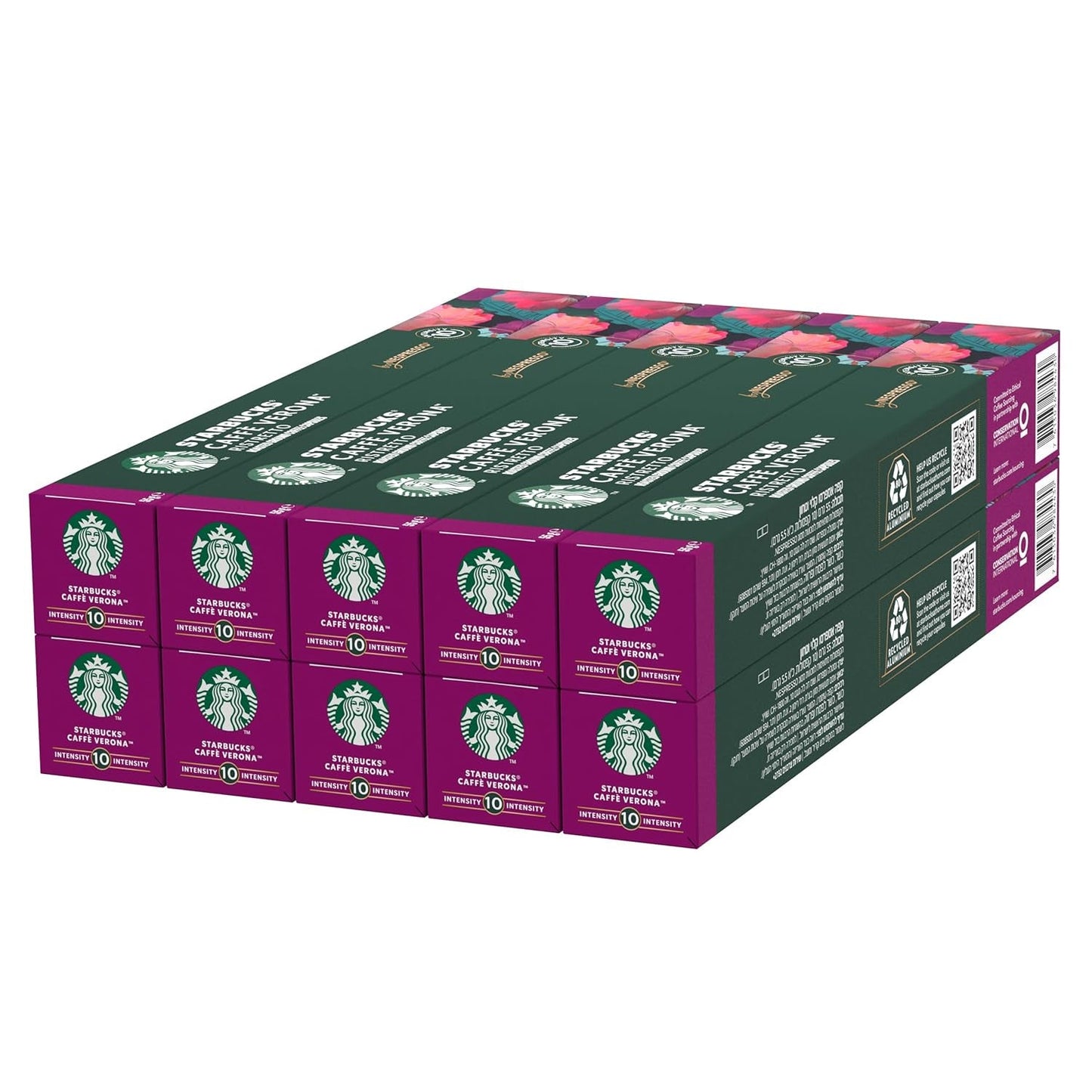 STARBUCKS Caffé Verona de Nespresso, tostado oscuro, café con cápsulas 10 x 10 (100 cápsulas)