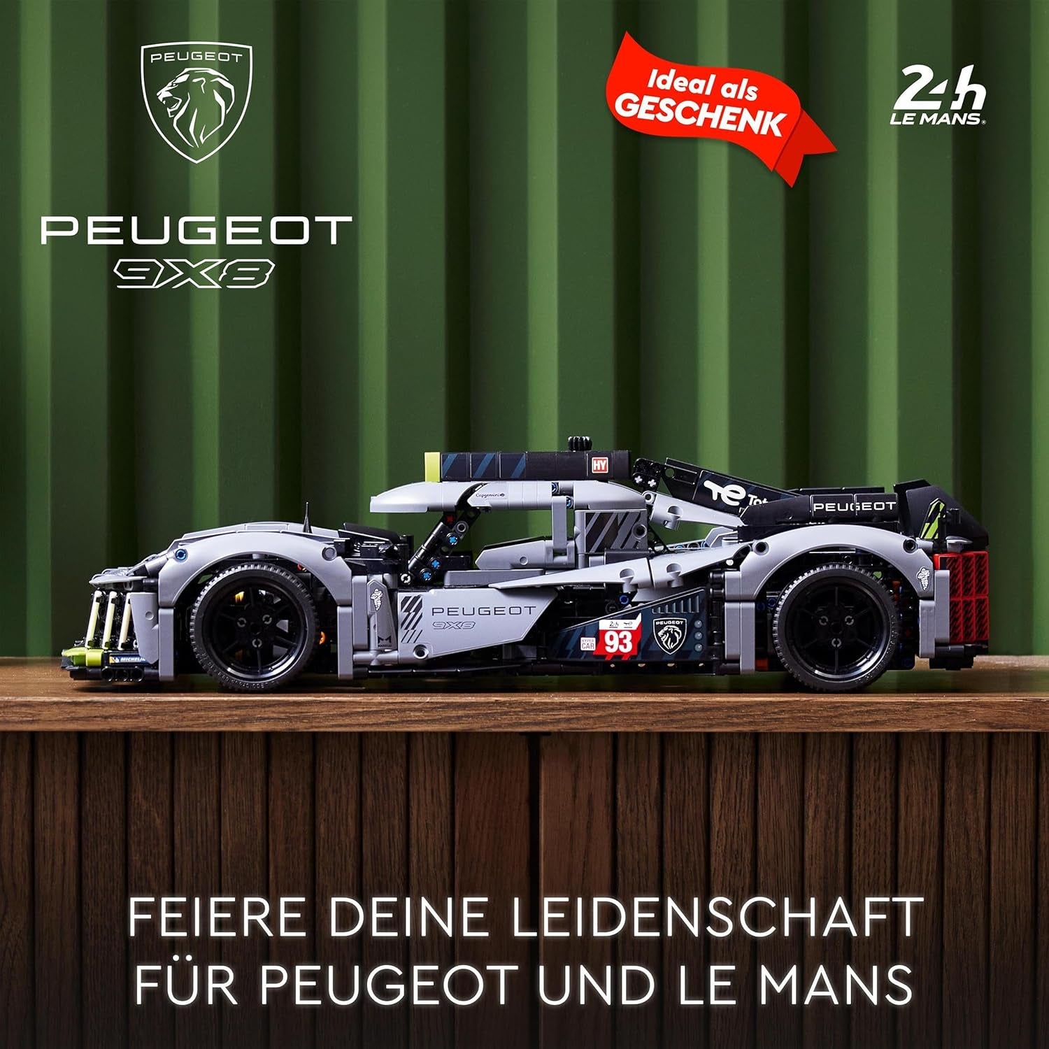 LEGO 42156 Technic Peugeot 9X8 24H Le Mans Hypercar híbrido Coche de carreras legendario Kit de modelo para adultos Coche de deportes de motor a escala 1:10 Coleccionable para jugadores avanzados Kits de construcción Besuche de LEGO-Store