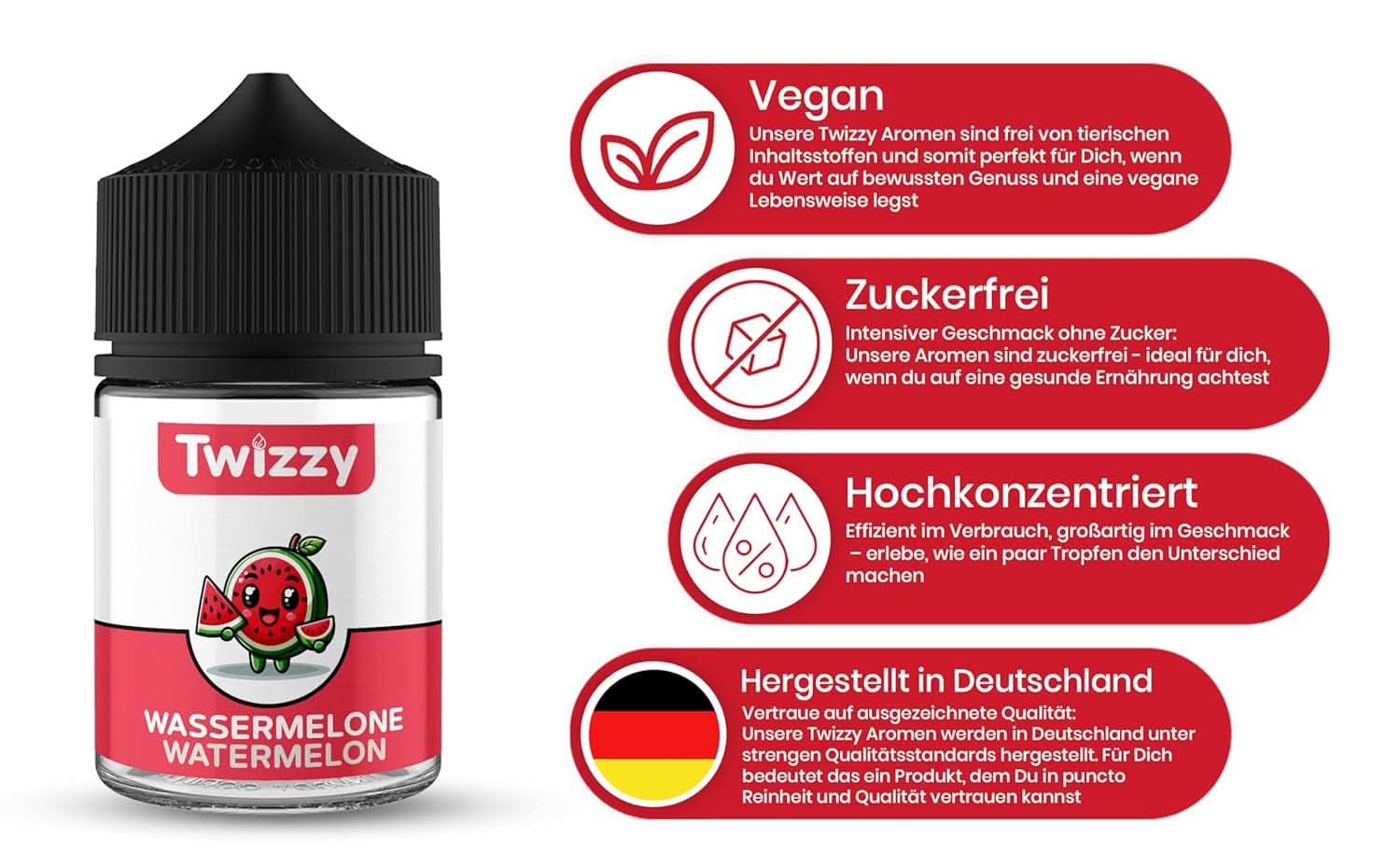 Twizzy Sandía, Aroma Alimentario - 60 ml - Aroma intenso Arome Naty Shop