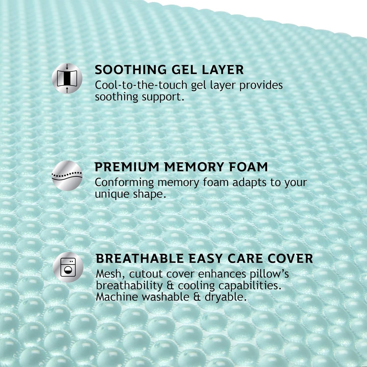 Sealy SE '19 Essentials SM Aqua Bubble Gel Sheet, almohada 1 MC (EE. UU.), Blanco, 61 x 40 x 14 cm Naty Shop Standard Pillows