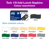 Tork 477851 Servilletas de almuerzo negras plegadas 1/8 / Servilletas de papel preplegadas de 2 capas para refrigerios o comidas pequeñas / Calidad avanzada / Servilletas 10 x 200 (2000) / 32,6 x 33 cm (largo x ancho)