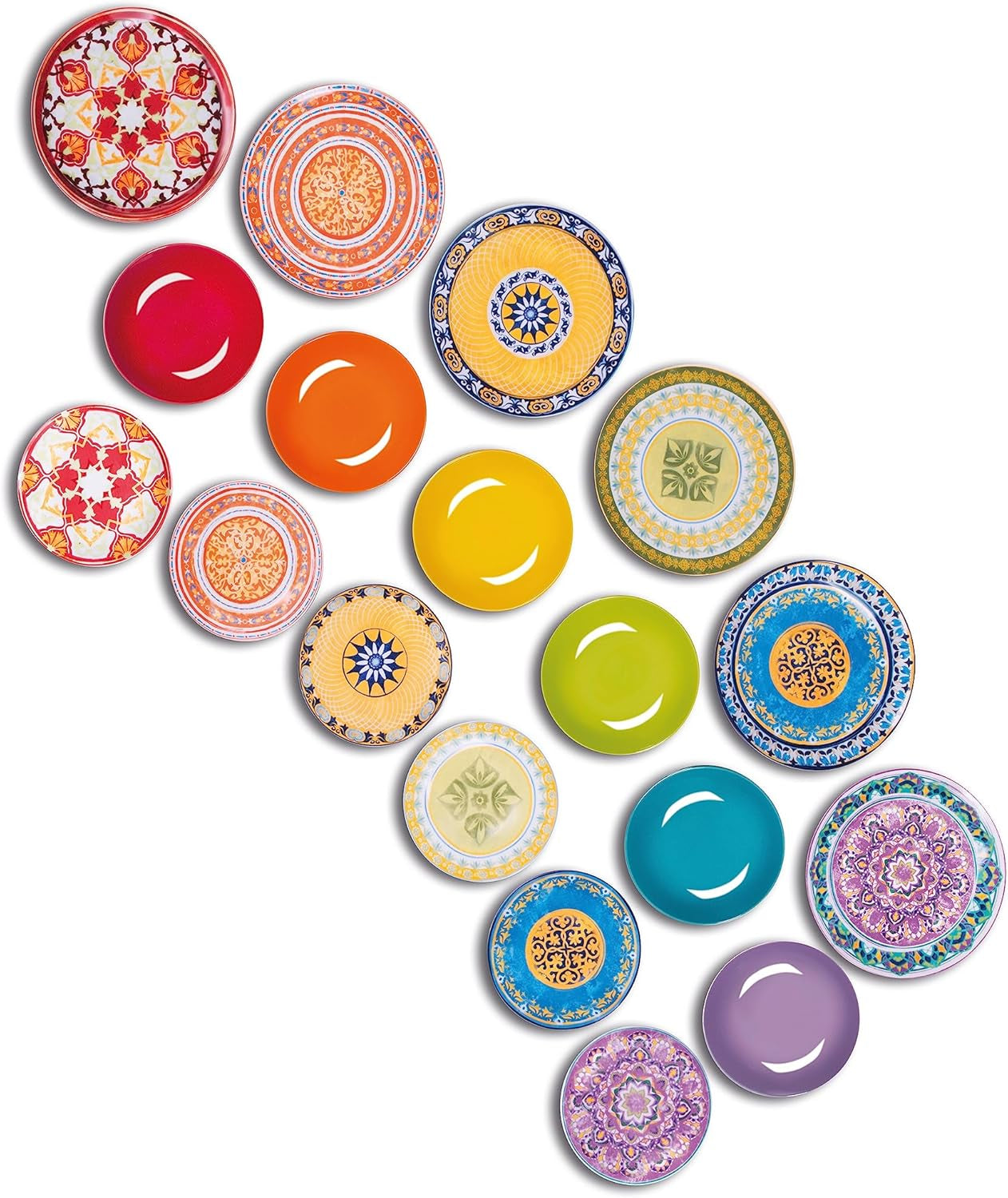 Excelsa ETNO Chic vajilla de porcelana, multicolor, 21 piezas