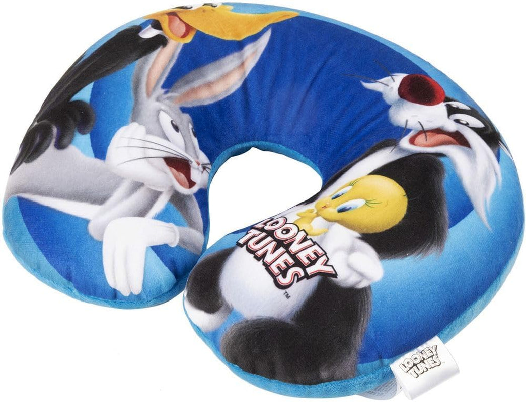 Warner Bros Looney Tunes Almohada Cervical Bebé Niña Suave Coche De Viaje Bugs Bunny Pato Lucas Silvestro Titti Comfort Dibujos Animados Azul Naty Shop Almohadas De Viaje