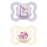 Chupete de silicona MAM Air 2 unidades Diseño extra ligero y ventilado Chupete respetuoso con los dientes Hecho de silicona especial MAM SkinSoft con caja para chupete 6-16 meses Oso/Rinoceronte