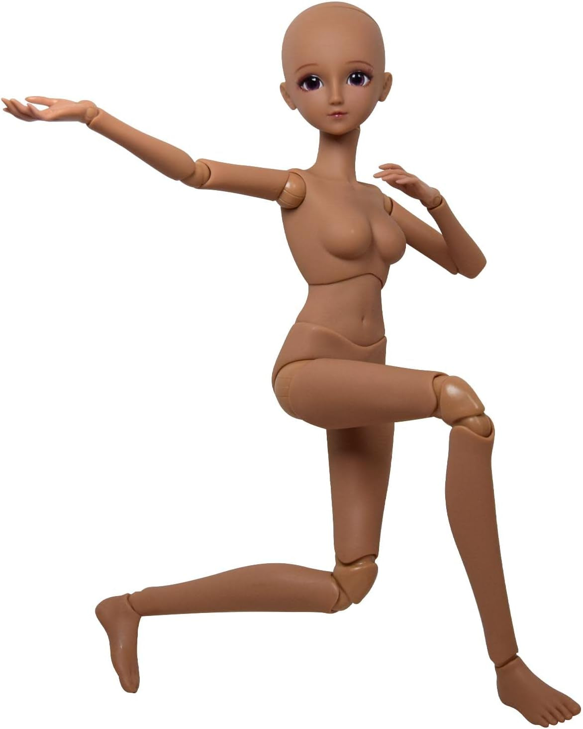 Muñeca BJD 1/3, cuerpo de muñeca de piel negra y marrón, 60cm, 24 pulgadas, articulación esférica, muñecas SD, articulaciones móviles, PVC, DIY (Alexia)