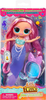 Jajaja ¡Sorpresa! Preadolescentes - Sirena Lola Waves - Muñeca de moda con cola que cambia de color, aleta móvil y bonitos accesorios - Juguete para niños y coleccionistas a partir de 4 años