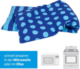 Almohada de huesos de cerezo Apto para microondas y horno - Azul con rayas y lunares I Hecho a mano I Fabricado en Alemania I Aprox. 20 X 60Cm I Algodón Oeko-Tex I Almohada espalda cuello Almohadas ortopédicas cervicales Naty Shop