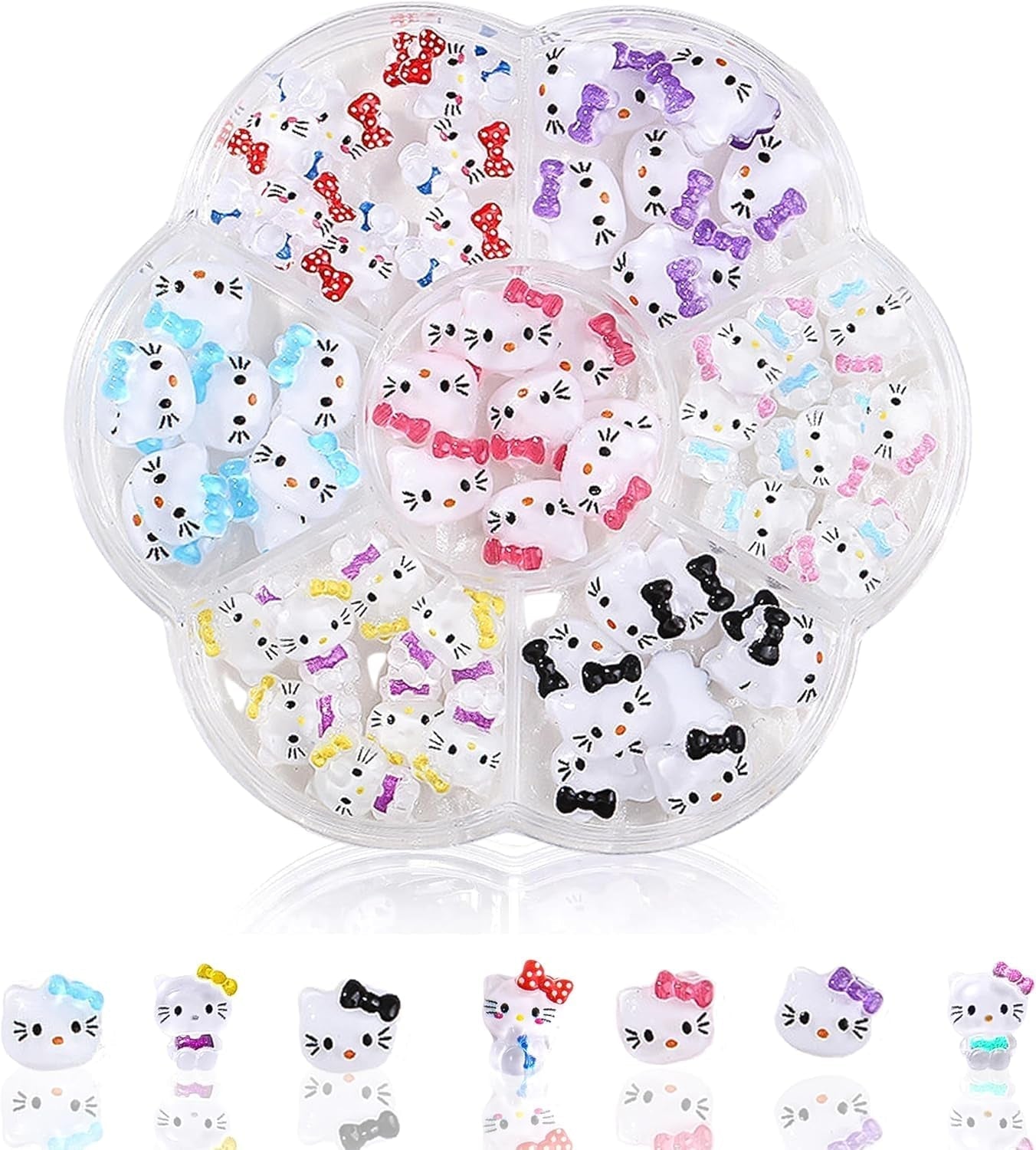Pegatinas 3D para uñas de gato, purpurina para uñas, lentejuelas, pegatinas de resina para uñas, gemas para uñas, diamantes para decoración de uñas, incluida barra de cera para uñas con diamantes de imitación (gato colorido)