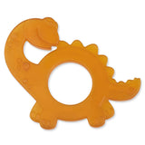GRÜNSPECHT Anillo de dentición orgánico de caucho natural para la dentición de los bebés, masajea las encías, sin BPA, suave, promueve la motricidad fina, patrón de dinosaurio (639-V1)