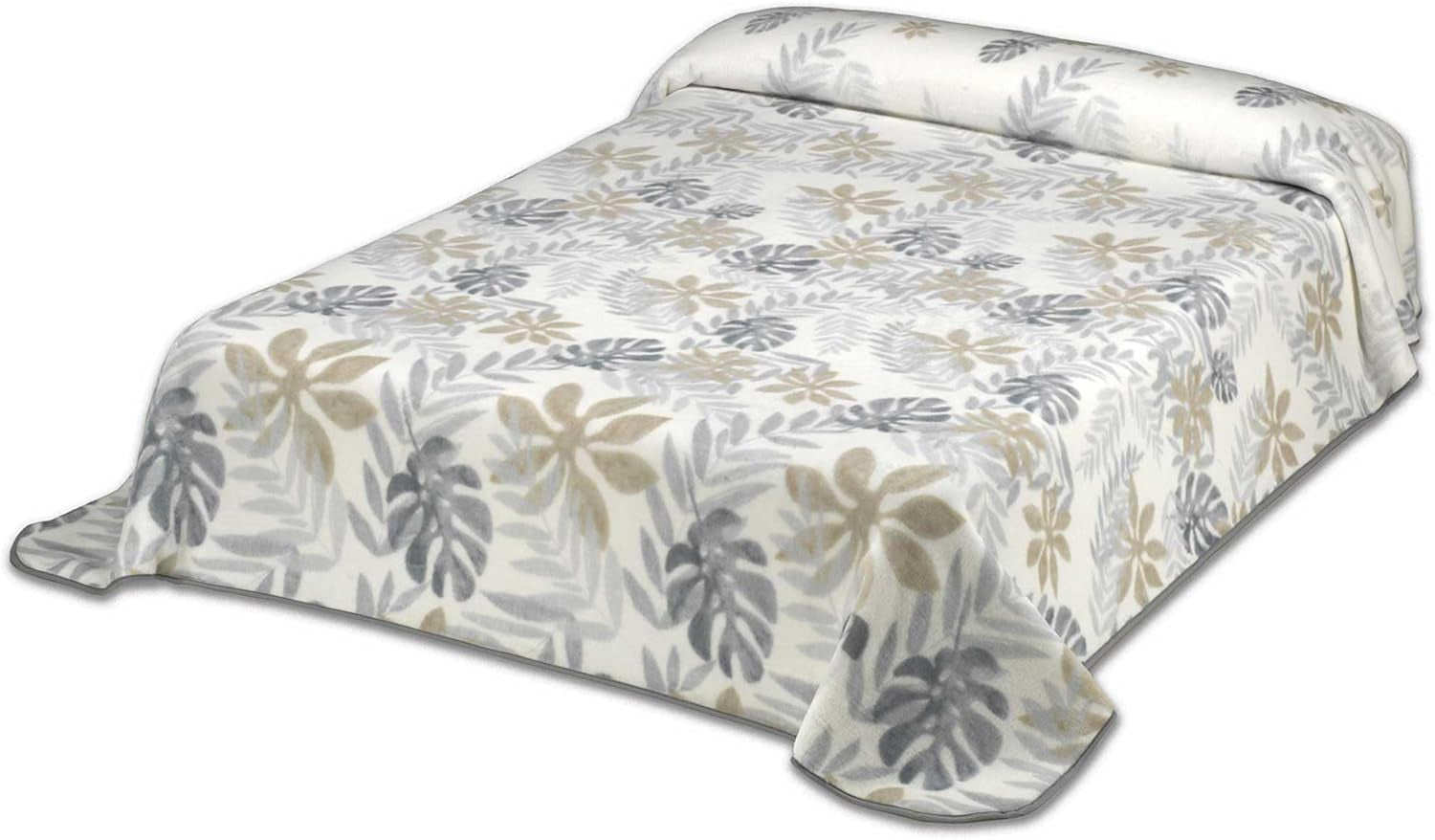 Manta Estampada, Gran Volumen, 100% Poliester, 450 G/M², Suave, Para Otoño/Invierno, Diseño Harmony N10, 170 X 240 Cm, Para Camas De 90/105 Cm, Edredones Y Edredones Grises Naty Shop