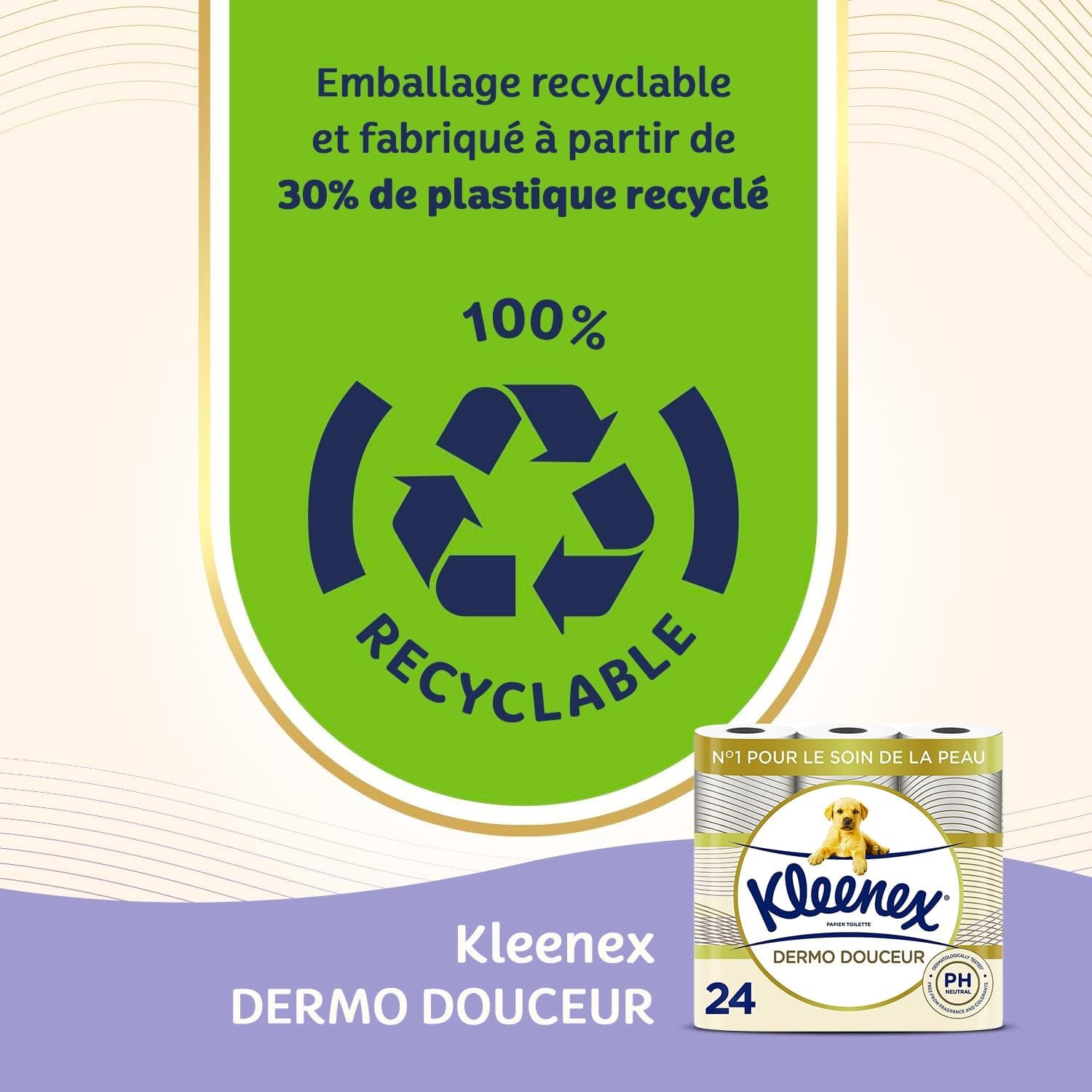 KLEENEX Dermo Douceur 4230420 Papel higiénico, 24 rollos (4 X 6 rollos) blanco, 24 Unité (Lote de 6)