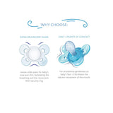Chicco Chupete PhysioForma Comfort 6-16 meses, 1 pieza, chupete con tetina de silicona, favorece la respiración fisiológica y favorece el correcto desarrollo bucal, azul