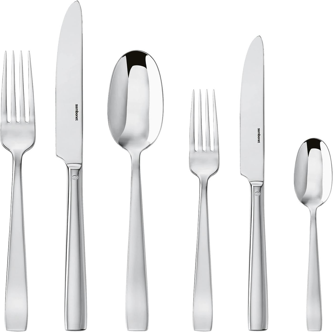 Sambonet 62512-83 Juego de Cubiertos Planos Monoblock, 36 Piezas, Acero Inoxidable 18/10, Apto para Lavavajillas Cocina Naty Shop