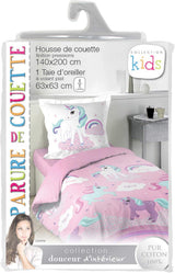 Ropa de cama con funda de almohada Unicornio, algodón Ropa de cama - infantil Naty Shop