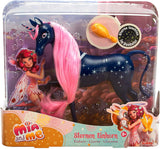 Simba 109483043 - Unicornio estrellado Mia and Me de 25 cm, caballo de juguete con estrellas que brillan en la oscuridad en el cuerpo y cepillo para el cabello, a partir de 3 años