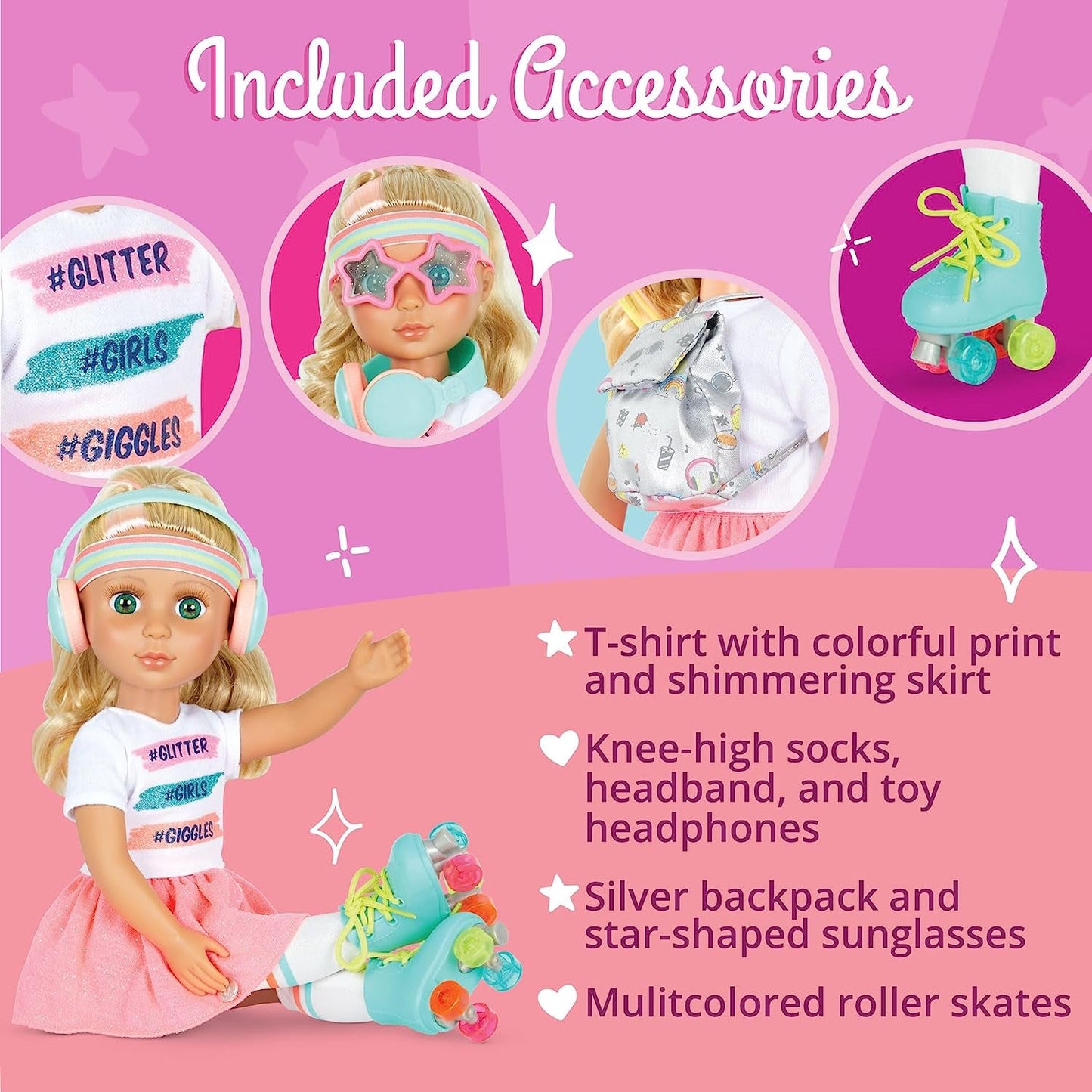 Glitter Girls - Muñecas Sunnie - Muñeca Articulada Sunnie 36cm - Pelo Rubio y Ojos Verdes - Juguete para 3 años en adelante