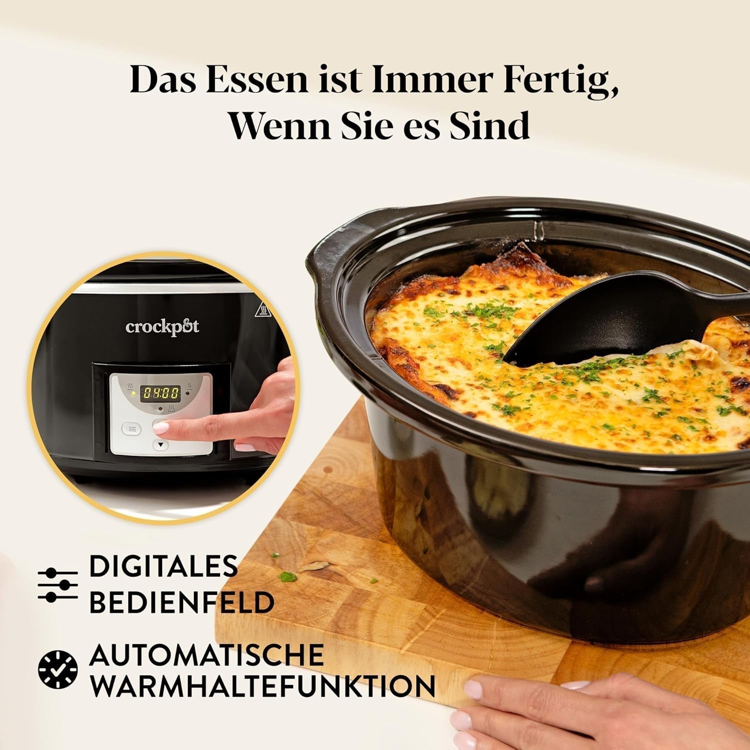Olla de cocción lenta digital Crockpot, 3,5 L (3 a 4 personas), CSC113X Olla de cocción lenta Naty Shop