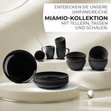 MIAMIO - Vajilla/platos de cerámica moderna para 6 personas, 6 piezas, Colección Palmanova (Negro, Platos grandes (6x))