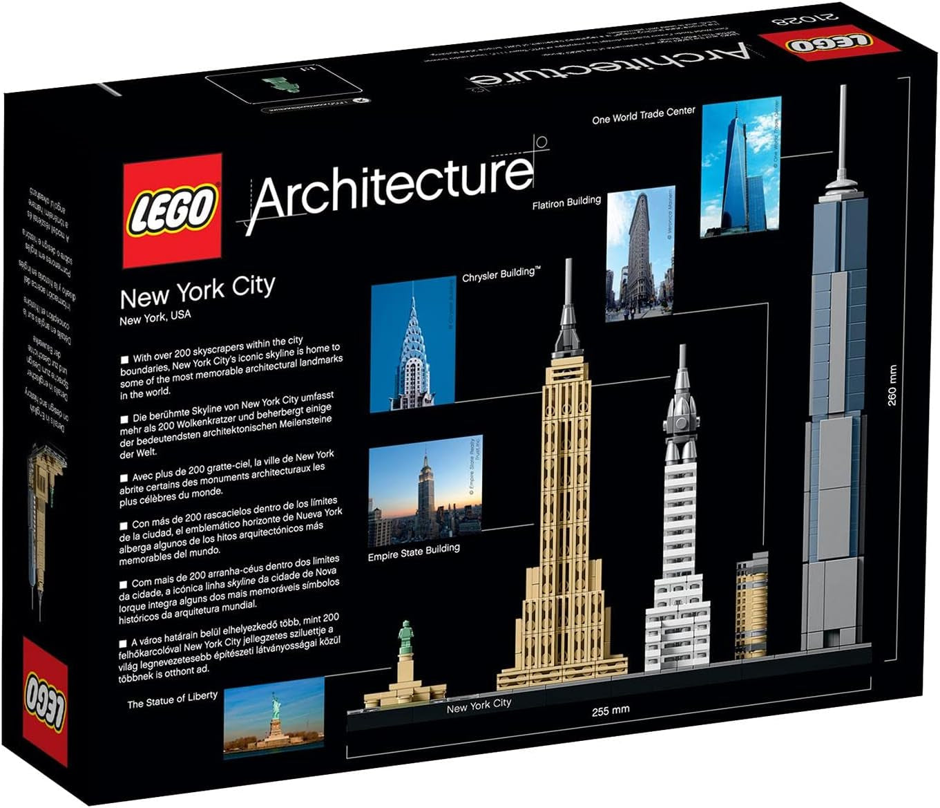 LEGO Architecture Set de la Ciudad de Nueva York, Kit de Modelo Skyline con World Trade Center y Estatua de la Libertad, Manualidades para Adultos, Decoraciones para el hogar y la Oficina, Regalos para Mujeres y Hombres 21028 Juegos de construcción Besuche den LEGO-Store
