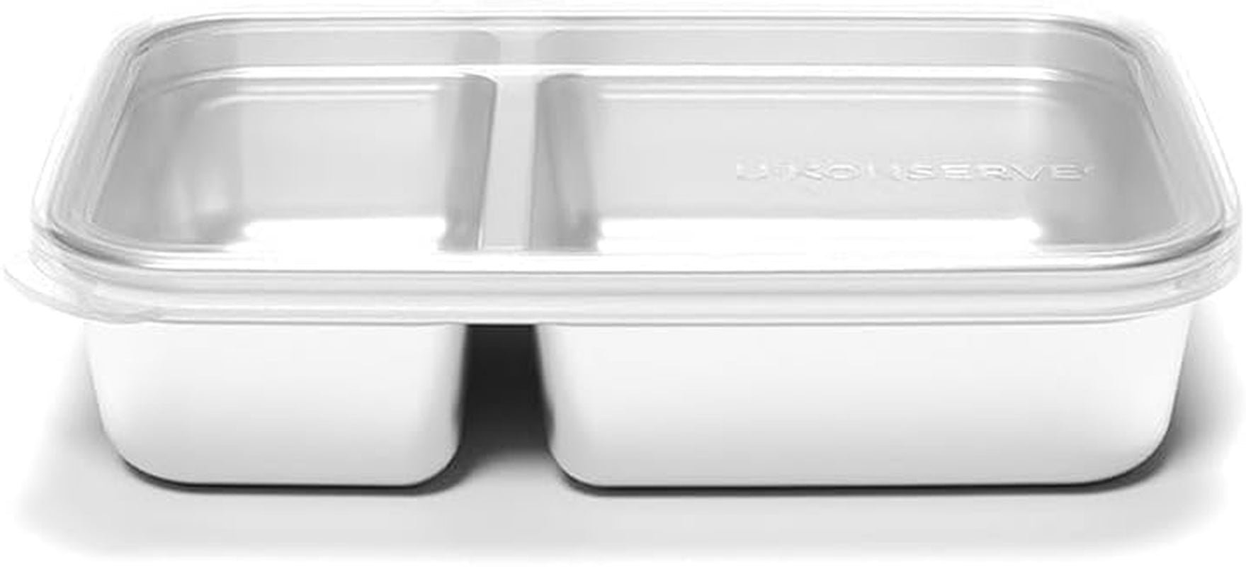 U Konserve - Contenedor de alimentos rectangular dividido de acero inoxidable con tapa de silicona - Island Teal - Cajas de almacenamiento de alimentos de 28 oz / 825 ml Naty Shop Clear 28 Oz