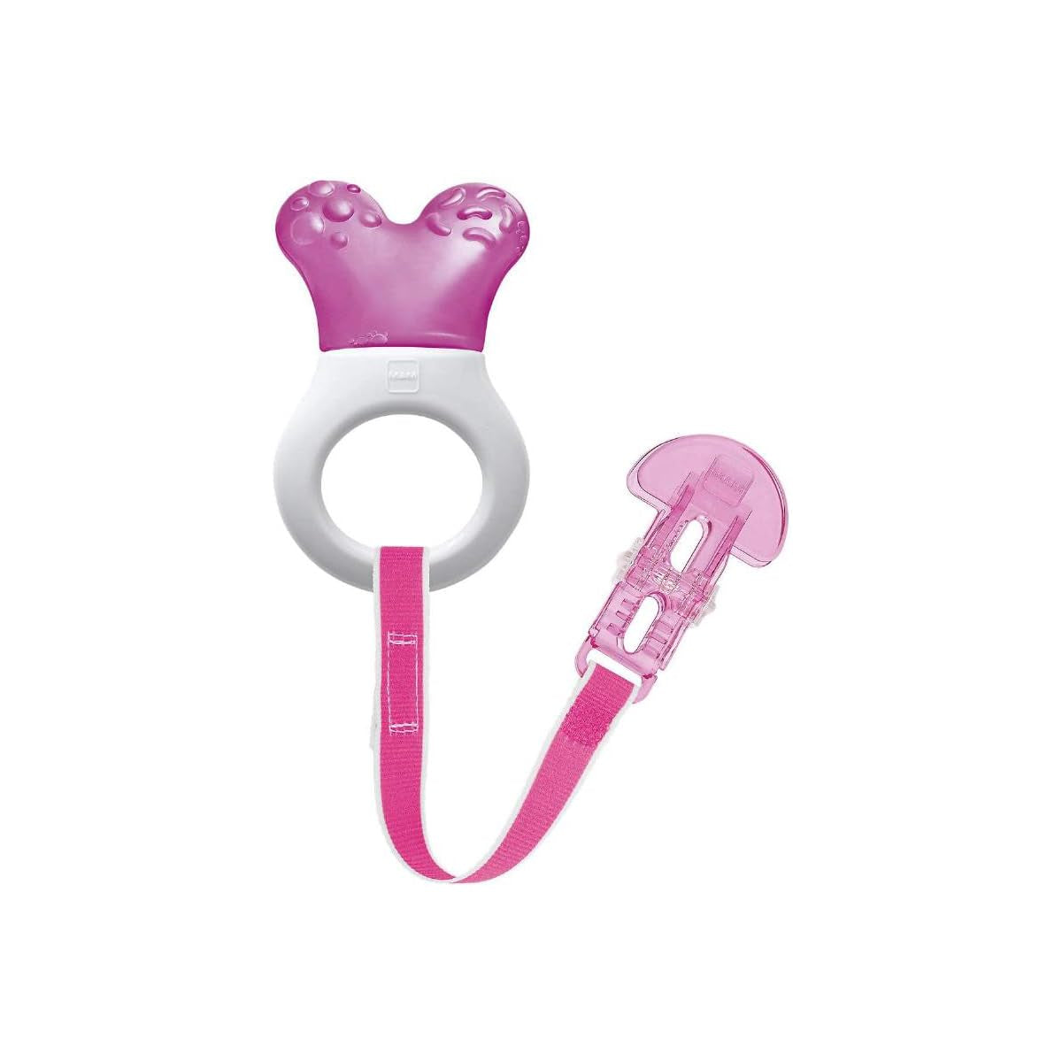 MAM Mini Cooler & Clip, Palillos y Clip, Anillo para la dentición, Rosa