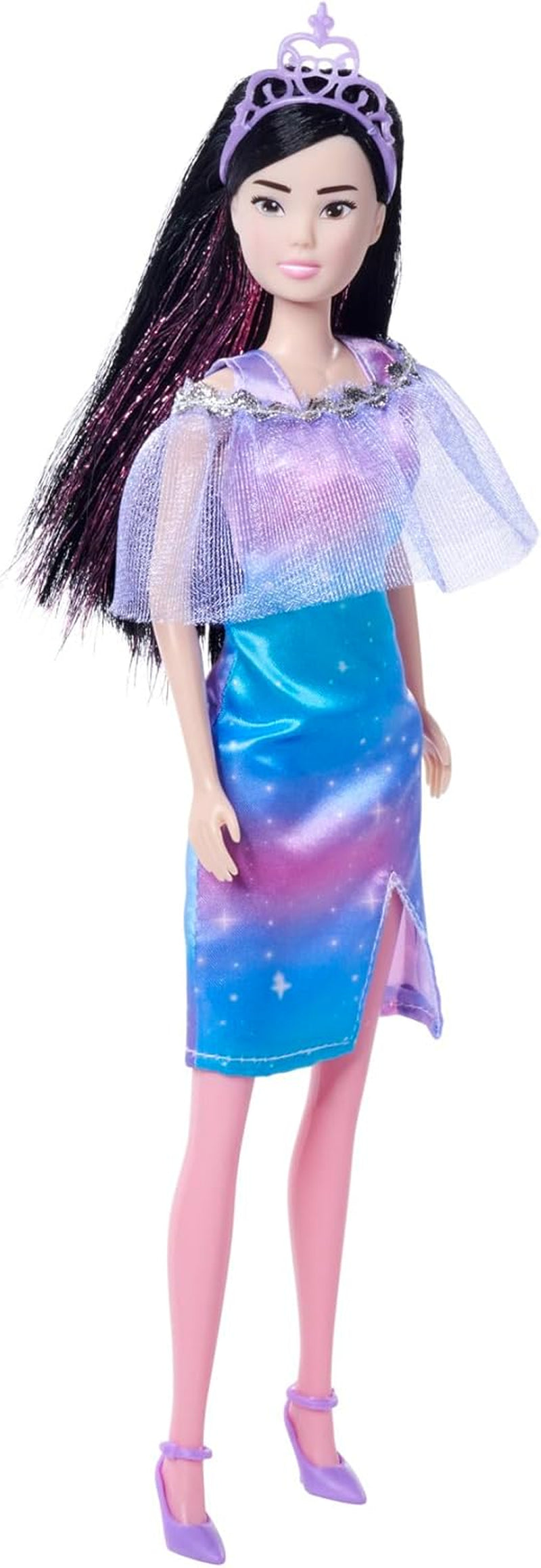 Simba Steffi Love Fantasy Princess, 4 colores surtidos, solo se envía un artículo, muñeca princesa con capa y rayas brillantes, 29 cm, edades 3+