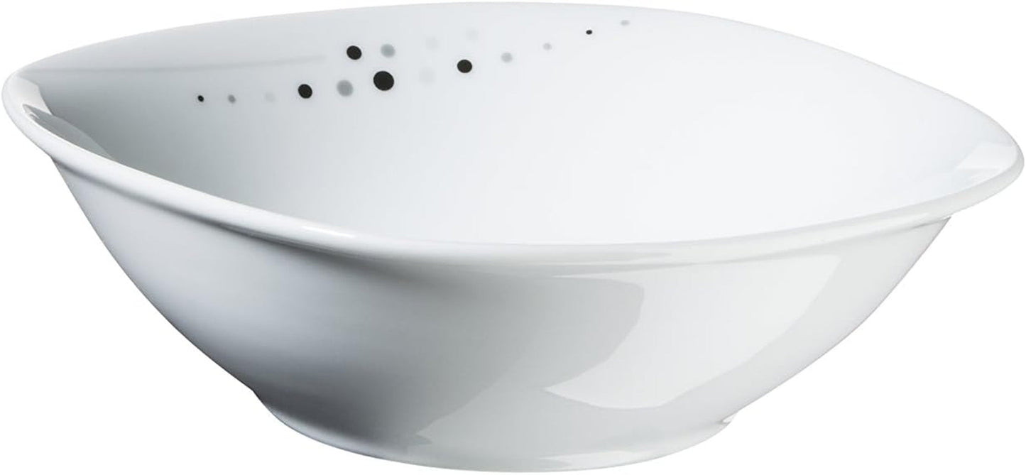 Mäser Vajilla combinada serie Fadilla de 42 piezas Vajilla de porcelana para 6 personas blanco negro gris