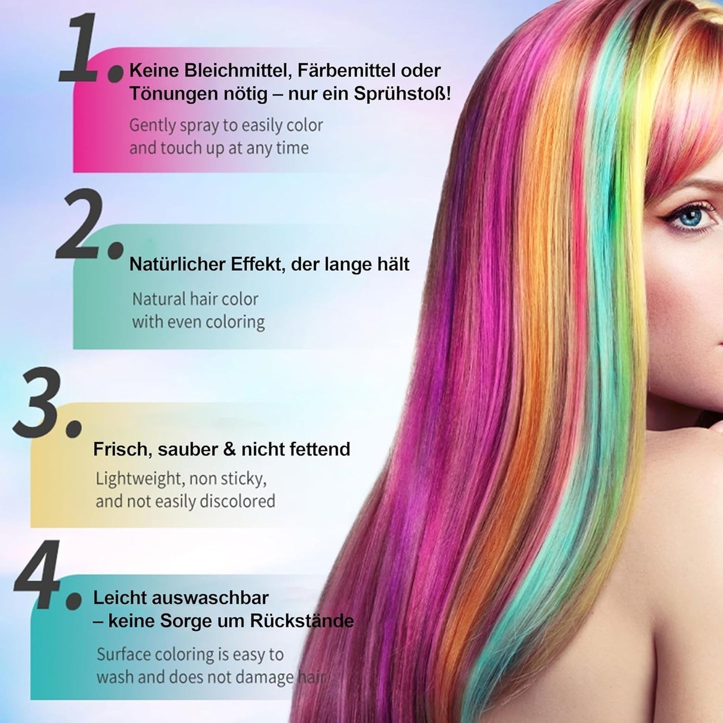 Color de laca para el cabello - 30 ml Spray de color de cabello verde temporal, tinte para el cabello natural Spray de color de cabello temporal, tinte de cabello lavable para fiesta Cosplay Halloween (verde) Naty Shop Tinte para el cabello