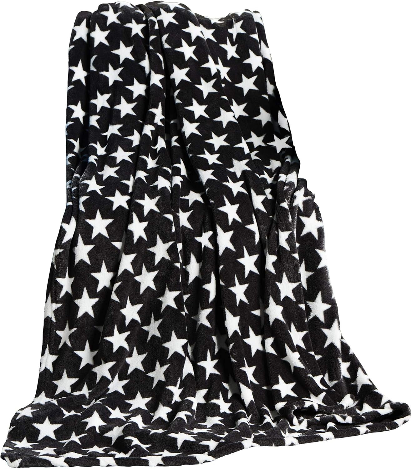 Celinatex manta mullida 150 x 200 cm manta burdeos sofá sofá manta suave estrellas microfibra polar Oeko-Tex Moonlight camas y fundas Besuche den CelinaTex-Store Estrellas negras 150 x 200 cm