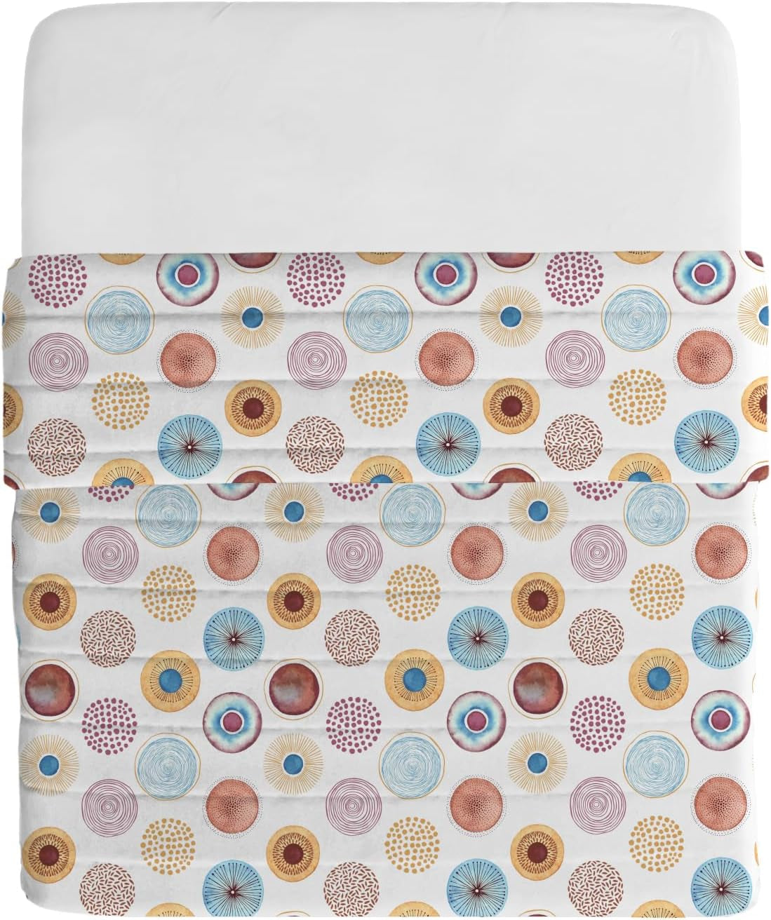 Ropa de Cama Italiana Edredón Básico de Verano, Microfibra Estampada, 250X240Cm, Círculo Edredones y Edredones Naty Shop