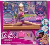 Juego divertido de gimnasia Barbie con barra de equilibrio y más de 10 piezas temáticas para historias ganadoras, HRG52
