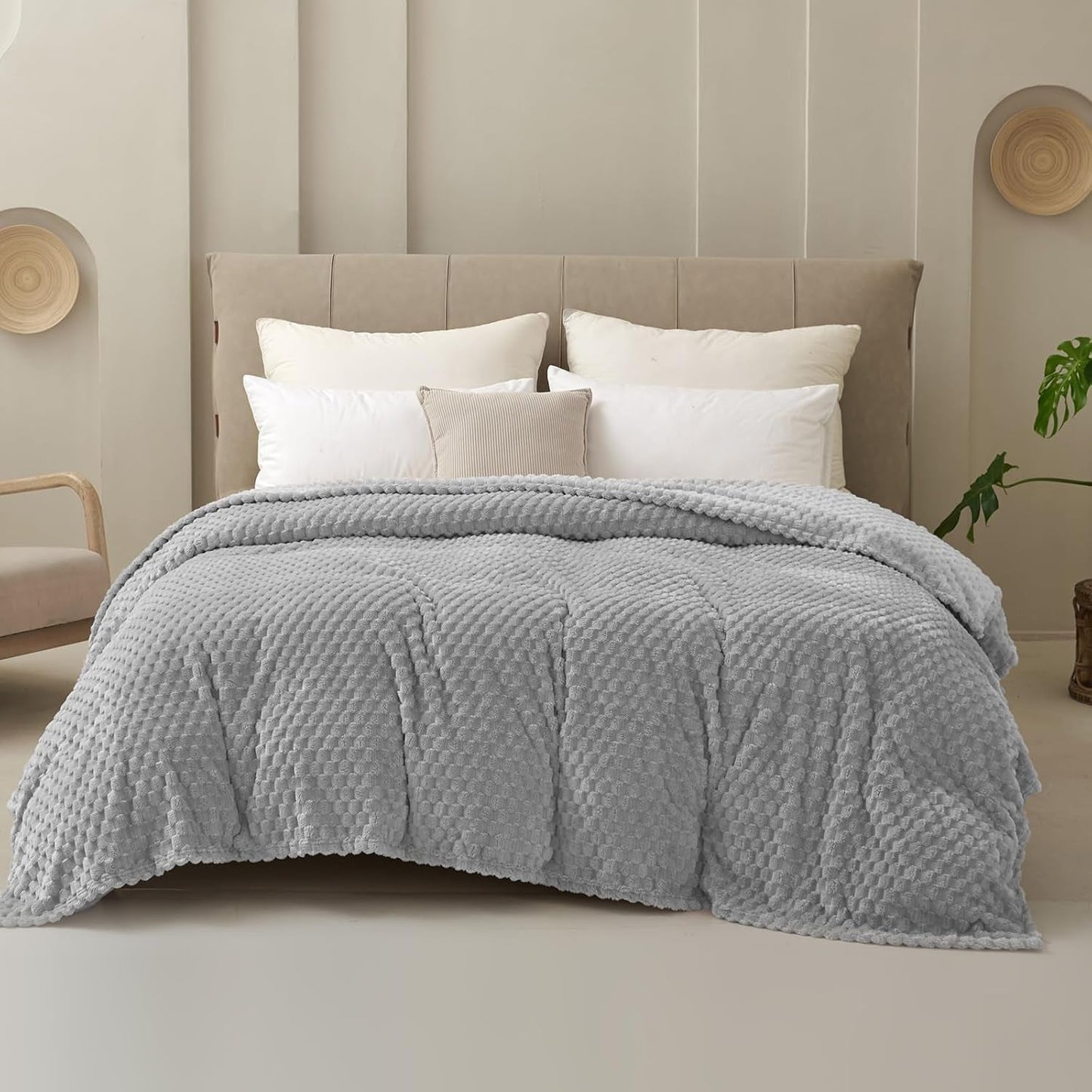 Good Nite Comfort Blanket Manta mullida de 150 x 200 cm, colcha de microfibra suave, manta para sofá, manta cómoda, manta polar cálida para sofá y cama, dormitorio, oficina, gris Good Nite Beds and Blankets