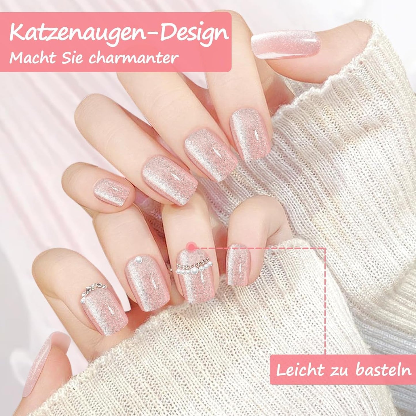 Kiiwah 48 piezas de uñas cuadradas cortas, uñas artificiales rosas, pegamento en puntas de uñas cortas, puntas de uñas postizas