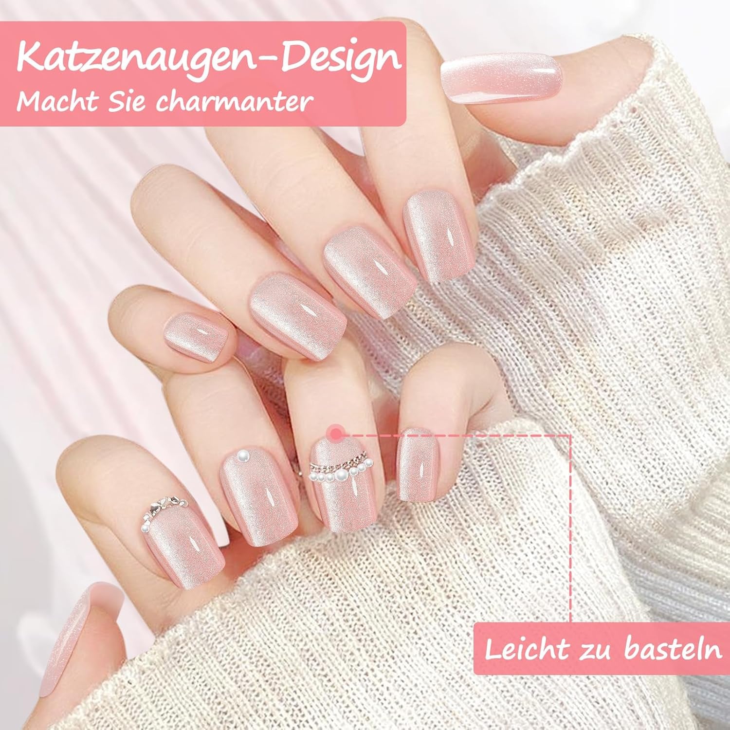 Kiiwah 48 piezas de uñas cuadradas cortas, uñas artificiales rosas, pegamento en puntas de uñas cortas, puntas de uñas postizas