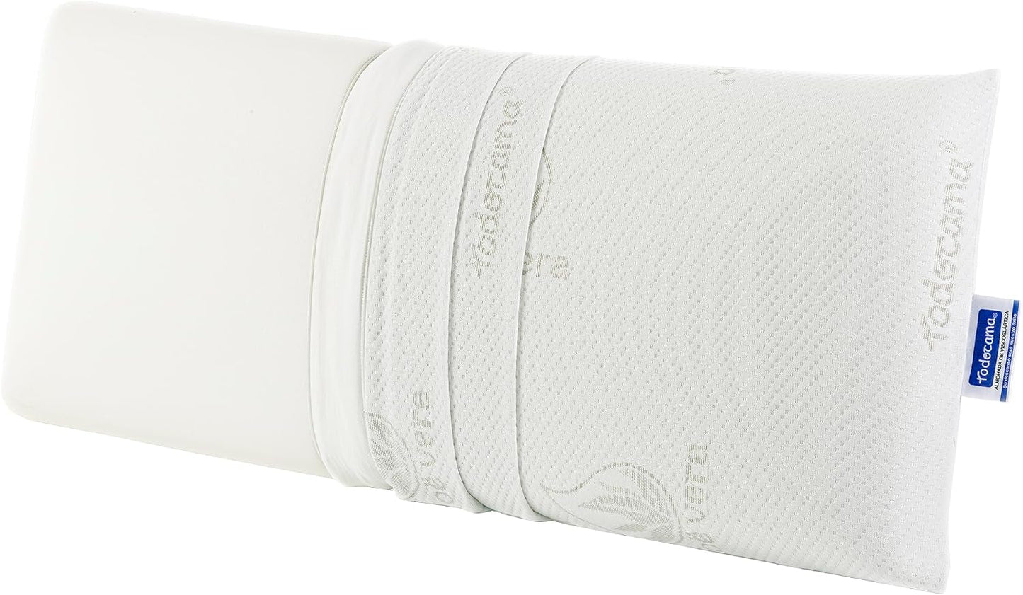 Todocama - Almohada viscoelástica, aloe vera, 2 piezas, 70 cm, blanca Naty Shop almohadas estándar