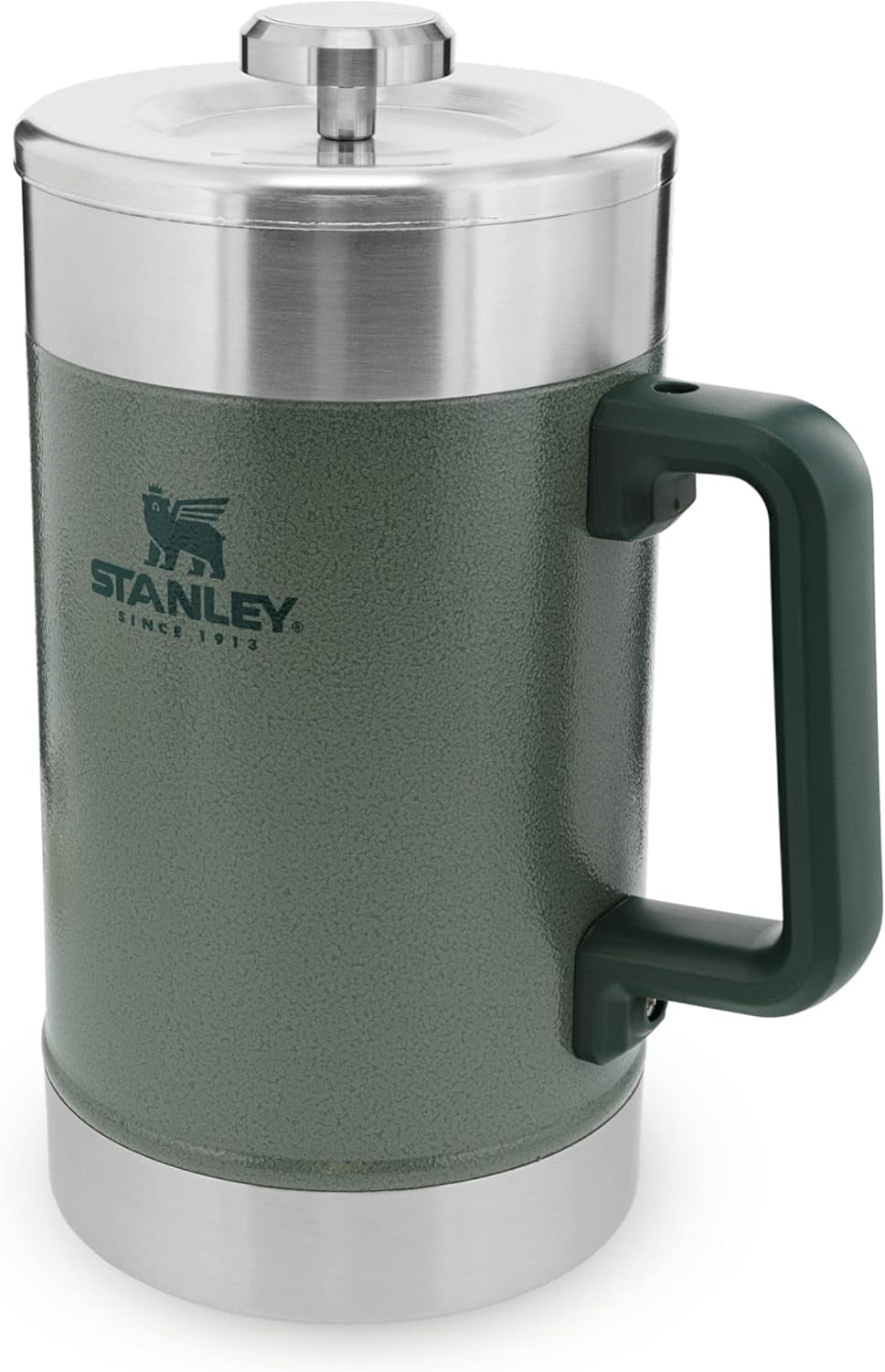 Prensa de café STANLEY Classic Stay Hot 1,4 L Hammertone Green - Mantiene el café caliente durante 4 horas - Mínimo sedimento - Prensa de café de acero inoxidable integrada - Sin BPA - Apto para lavavajillas