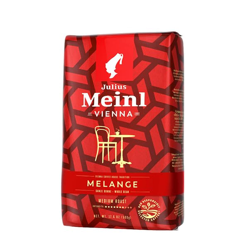 Viena Melange - 500g cereales integrales | Mezcla clásica de café vienés | Café aromático obtenido a partir de granos 100% de Arábica Ideal para cafeteras totalmente automáticas y máquinas de espresso.