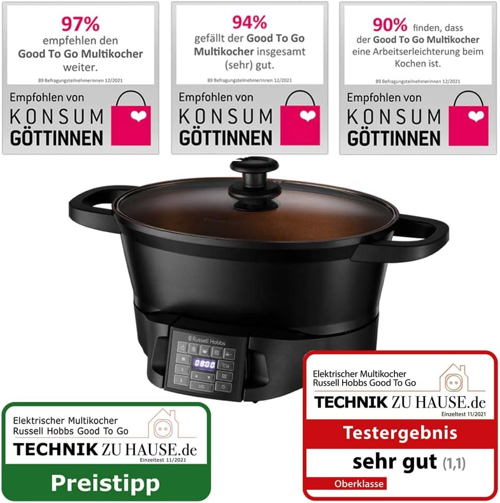 Multicocina Russell Hobbs 6,5L, pantalla digital, 8 funciones de cocción Olla de cocción lenta Naty Shop